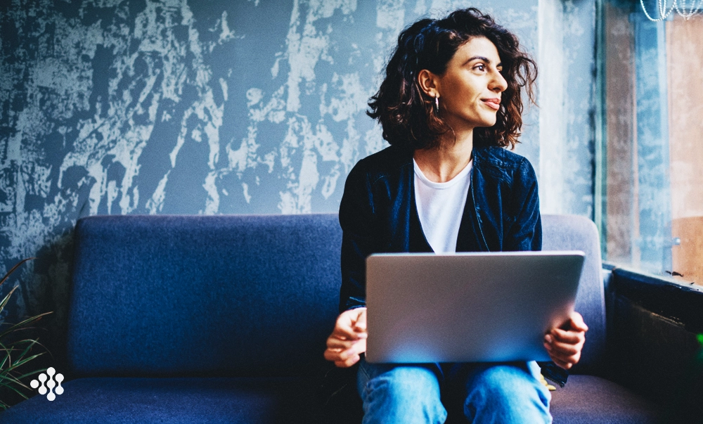 remote girl with productivity