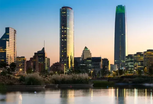 A beautiful business landscape of Santiago, Chile, home to nearshore IT outsourcing.