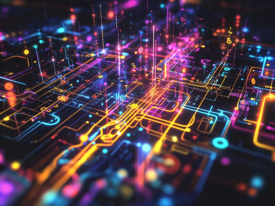 Colorful image of a circuit board